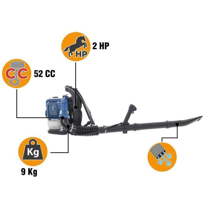 Hyundai EB550 reppupuhallin, 52 cm³, 2-tahtimoottori, 2,09 HP