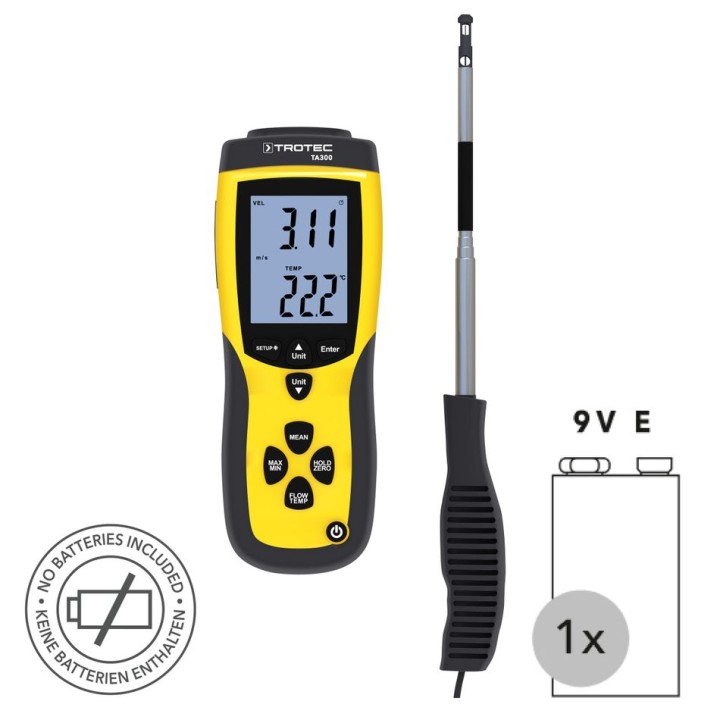 TA300-kuumalanka-anemometri teleskooppisella mittapäällä