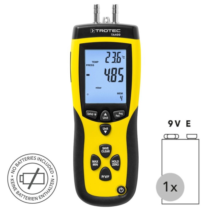 TA400 Pitot-putkianemometri kalibrointitodistuksella