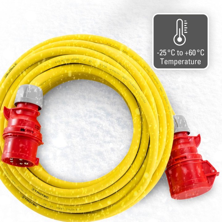 Ammattikäyttöön tarkoitettu jatkokaapeli 20 m, 400 V, 16 A, 2,5 mm²