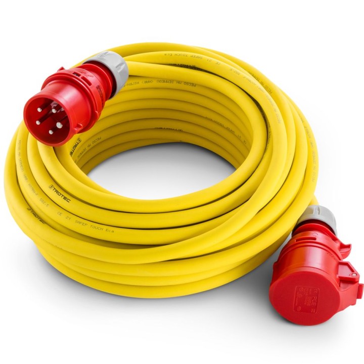 Ammattikäyttöön tarkoitettu jatkokaapeli 20 m, 400 V, 16 A, 2,5 mm²