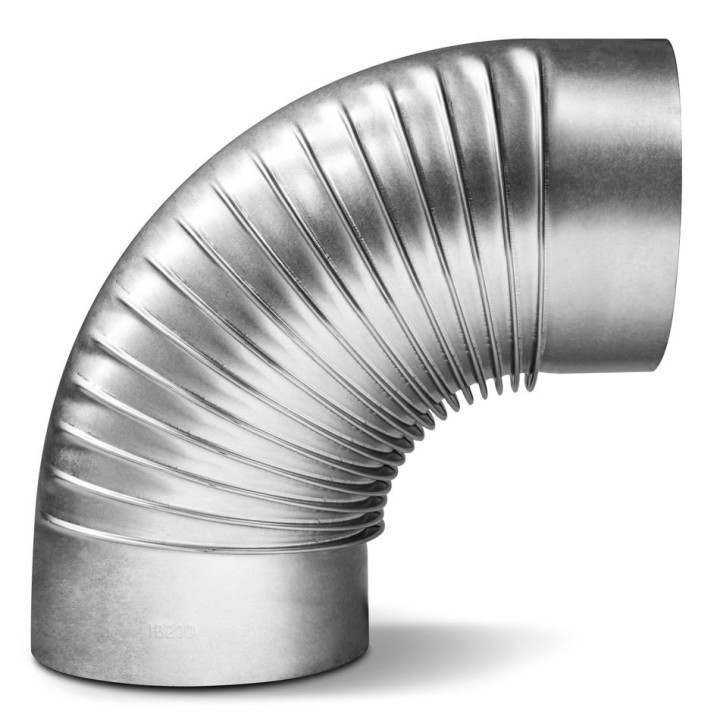 Savukaasuputken kulma 90° 150 mm IDS-/IDE-sarjaan