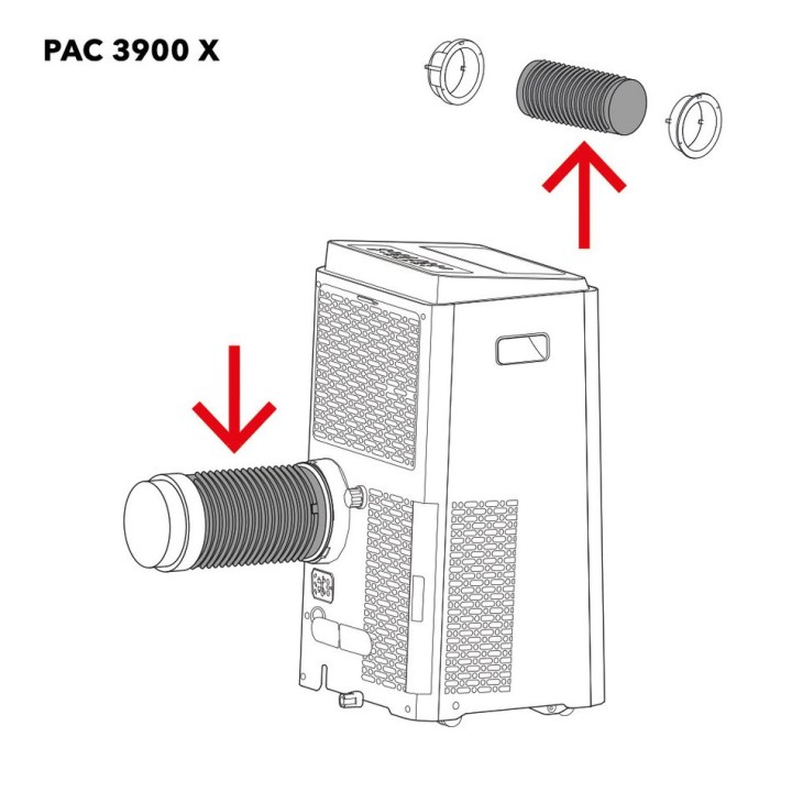 PAC 2100 X 2300 X 3900 X 3500 SH ilmastointilaitteiden poistoilmaletku