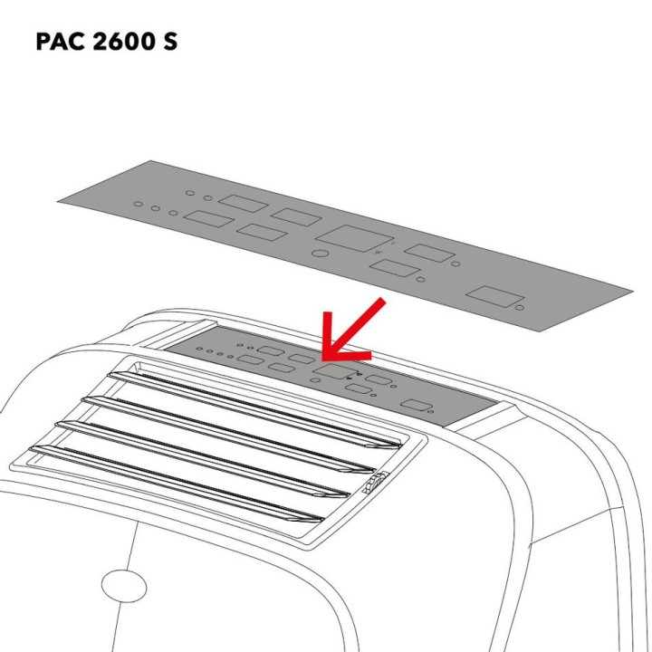 PAC 2600 S ilmastointilaitteen ohjauspaneelin ikkuna