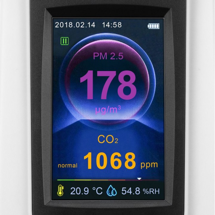 BQ30 CO2-ilmanlaatumittari ja hiukkasmittari