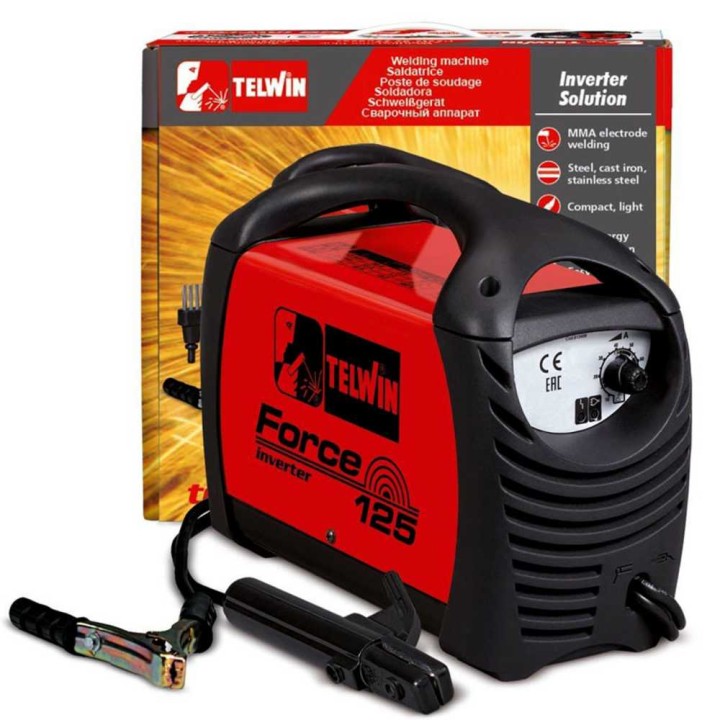 Telwin Force 125 MMA invertterihitsauskone 10 80 A laukku ja varusteet