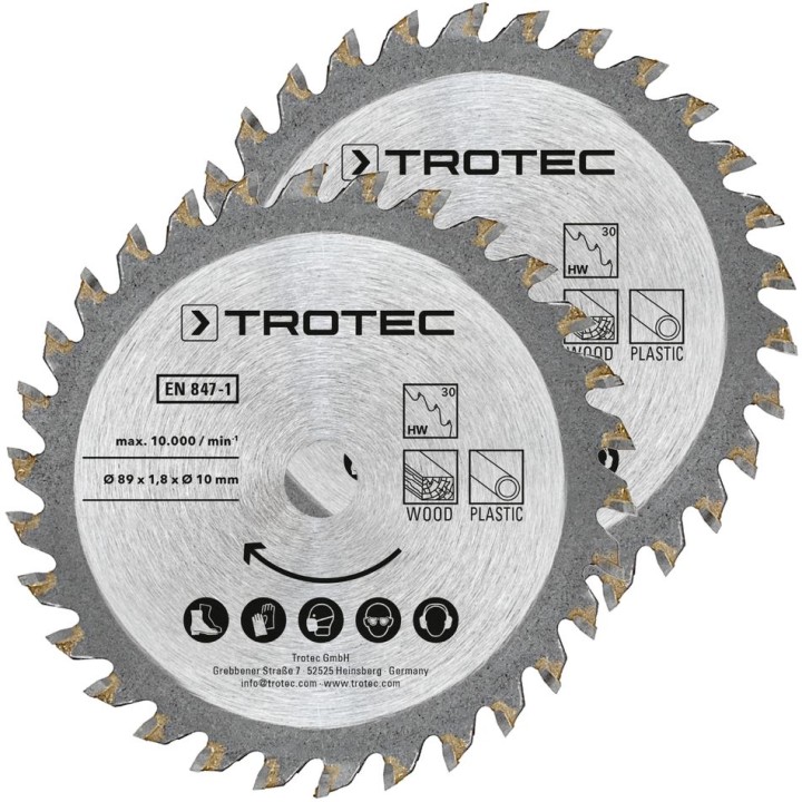 TCT-upotussahanteräsarja Ø 89 mm, 2-osainen