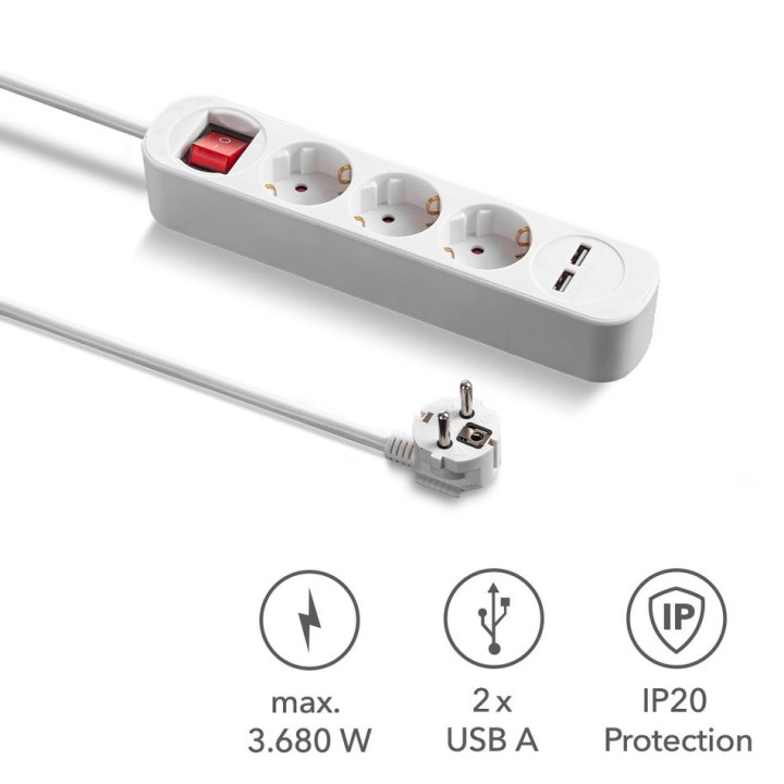PVH3-pistorasialusta kahdella USB-latausliitännällä