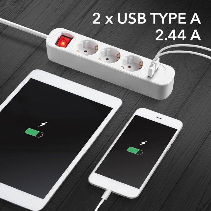 PVH3-pistorasialusta kahdella USB-latausliitännällä