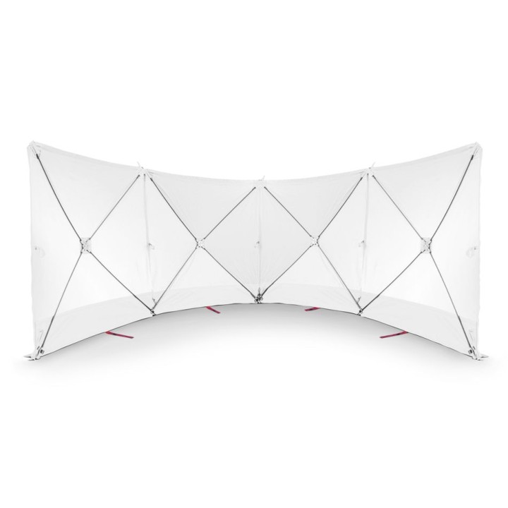 VarioScreen-näkösuojaseinä 4 × 180 × 180 cm, keskeltä jaettava, valkoinen
