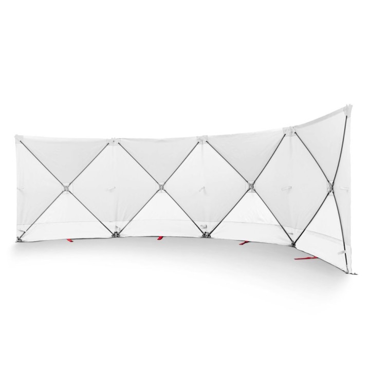 VarioScreen-näkösuojaseinä 4 × 180 × 180 cm, keskeltä jaettava, valkoinen