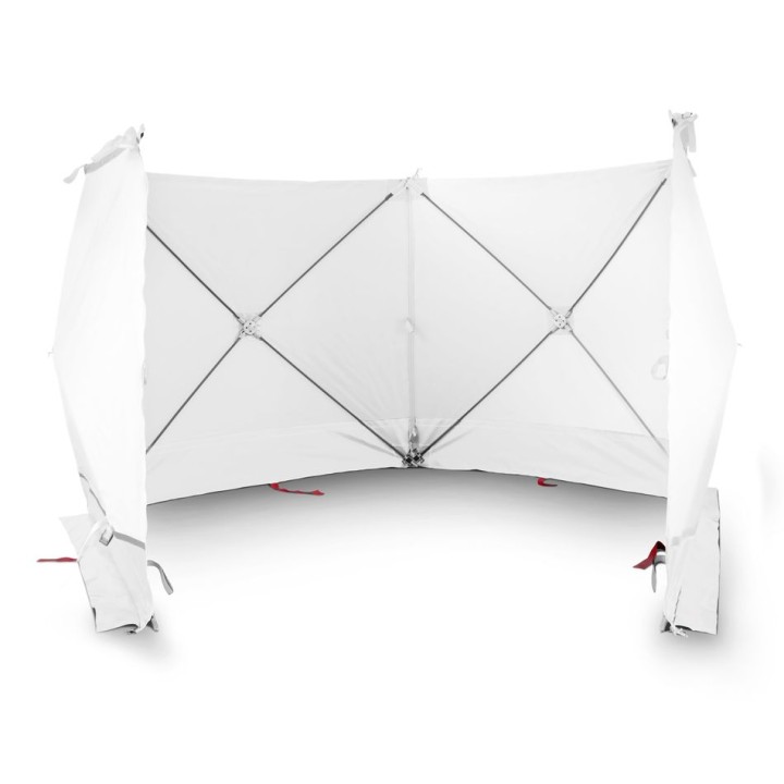 VarioScreen-näkösuojaseinä 4 × 180 × 180 cm, keskeltä jaettava, valkoinen