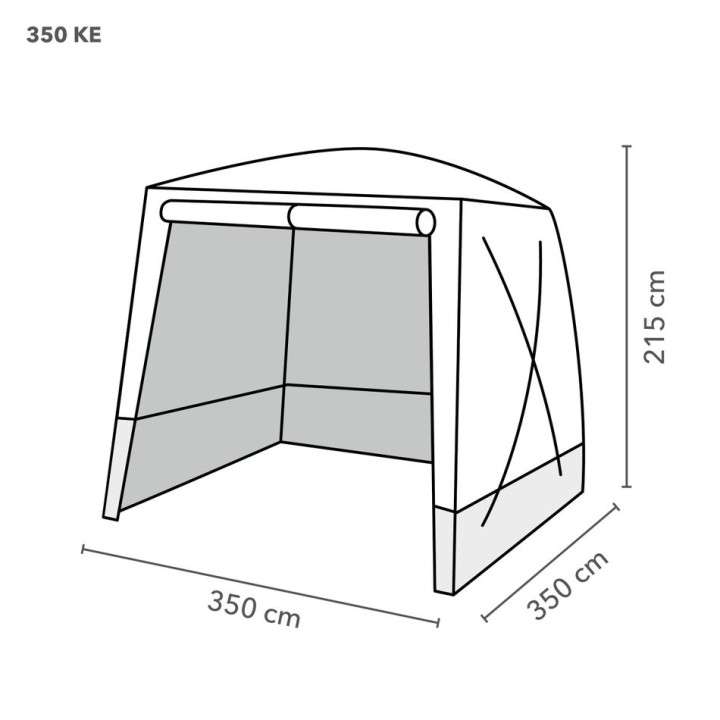 Työskentelyteltta 350 KE 350 × 350 × 215 cm, punainen