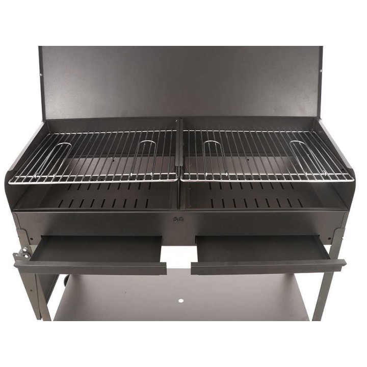 Mille Vanessa 2G hiiligrilli, 2 ritilää, 47,5 × 37 cm, kansi, 3 515 cm²