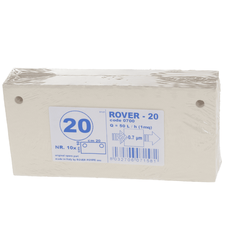 Rover Tipo 20 suodatinlevyt Pulcino pumpulle 20 10 cm 10 kpl