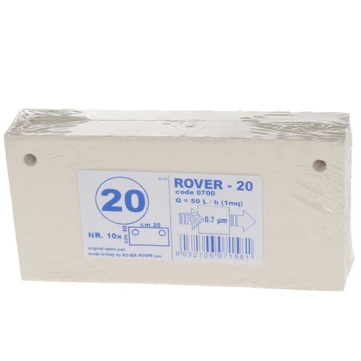Rover Tipo 20 suodatinlevyt Pulcino-pumpulle, 20 × 10 cm, 10 kpl