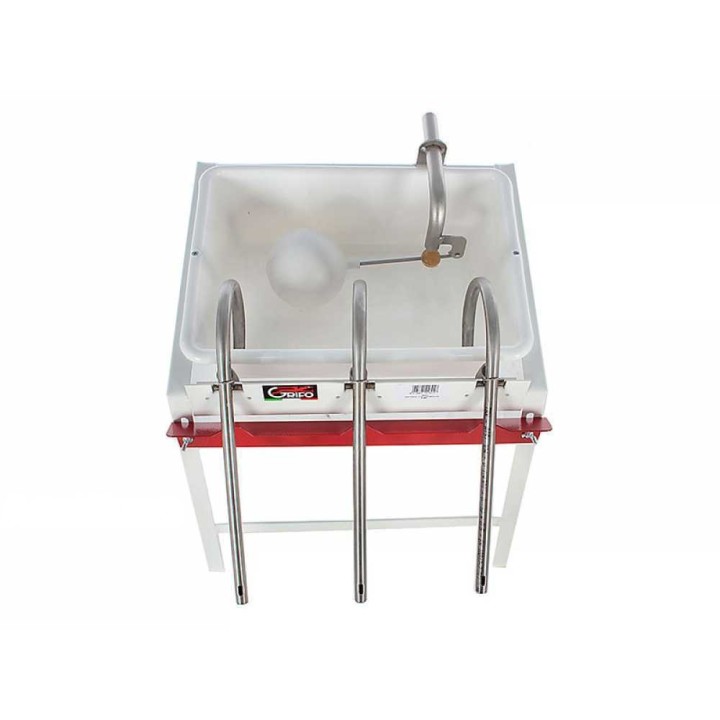 Grifo 3 attacchi manuaalinen pullotuskone, 3 ruostumatonta suutinta, 250 pulloa/h