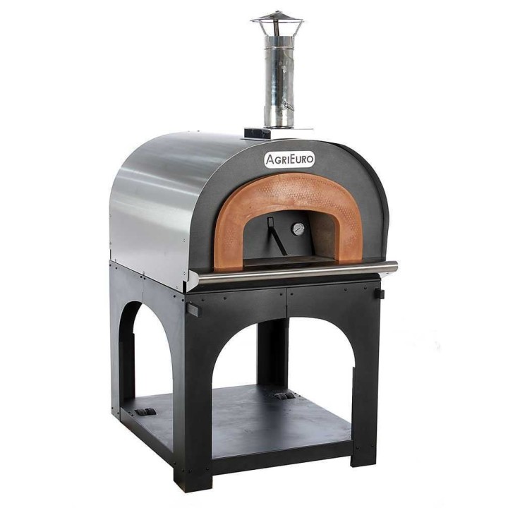 Cibus INOX 800 puulämmitteinen ulkouuni, 5 pizzaa, Ø 80 cm