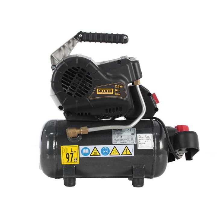 Nuair FU 227/8/6E sähkökompressori, 2 HP, 6 l, 8 bar, 230 V