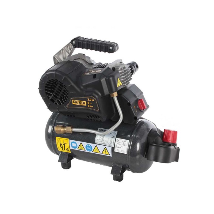 Nuair FU 227/8/6E sähkökompressori, 2 HP, 6 l, 8 bar, 230 V