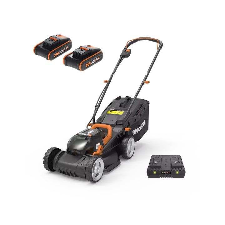 Worx WG779E akkuruohonleikkuri 40 V 34 cm 2 akkua 2 5 Ah