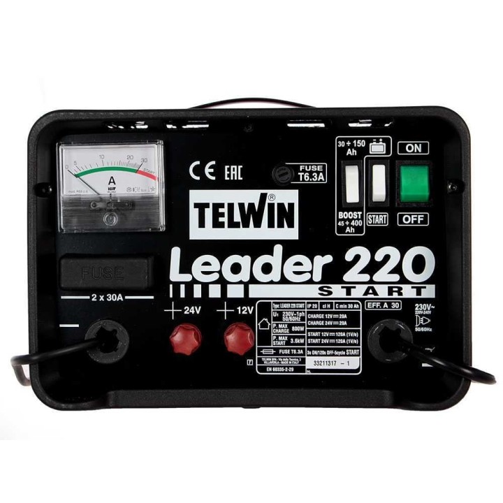 Telwin Leader 220 akkulaturi ja käynnistyslaite, 12–24 V, 30–400 Ah