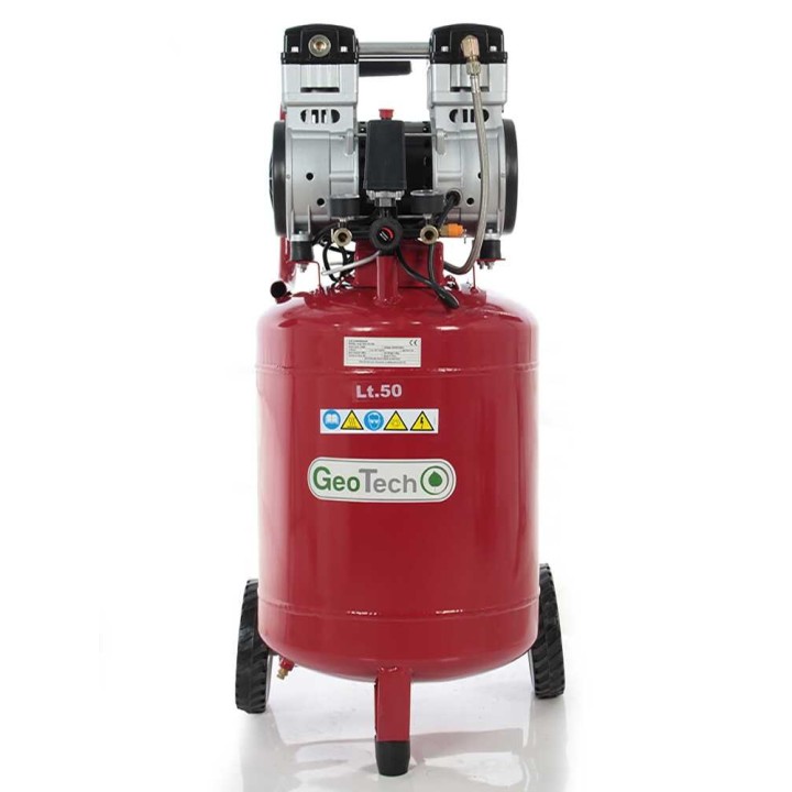 GeoTech S-AC50V-10-15C öljytön kompressori, 1,5 HP, 50 l, 10 bar