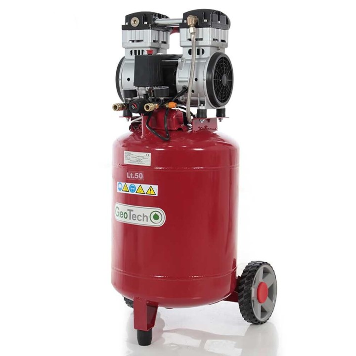 GeoTech S-AC50V-10-15C öljytön kompressori, 1,5 HP, 50 l, 10 bar