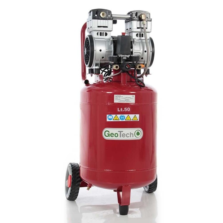 GeoTech S-AC50V-10-15C öljytön kompressori, 1,5 HP, 50 l, 10 bar