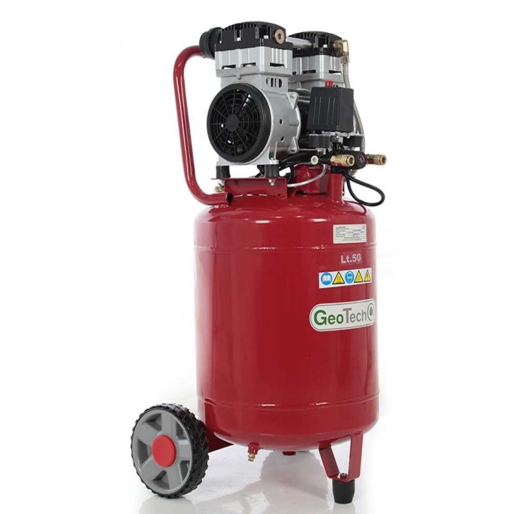 GeoTech S-AC50V-10-15C öljytön kompressori, 1,5 HP, 50 l, 10 bar