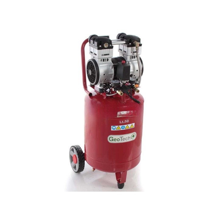 GeoTech S-AC50V-10-15C öljytön kompressori, 1,5 HP, 50 l, 10 bar