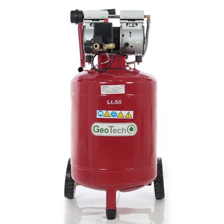 GeoTech S-AC50V-8-10 öljytön pystymallinen kompressori, 1 HP, 50 l, 8 bar