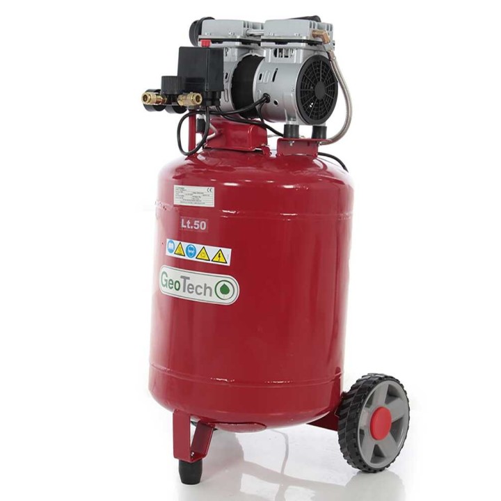 GeoTech S-AC50V-8-10 öljytön pystymallinen kompressori, 1 HP, 50 l, 8 bar