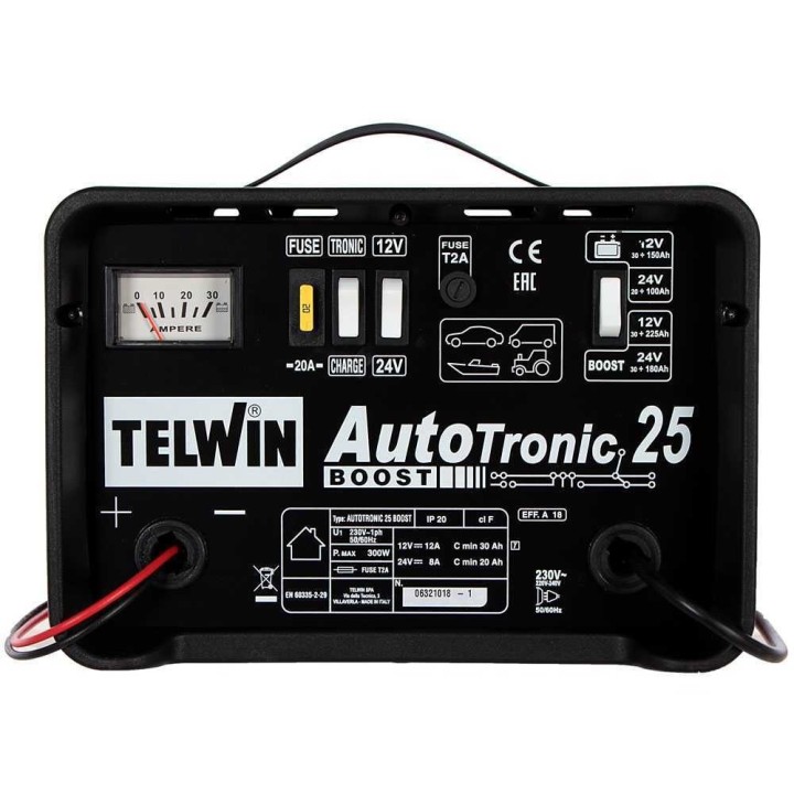 Telwin Autotronic 25 Boost akkulaturi ja ylläpitolaturi, 12/24 V, 300 W