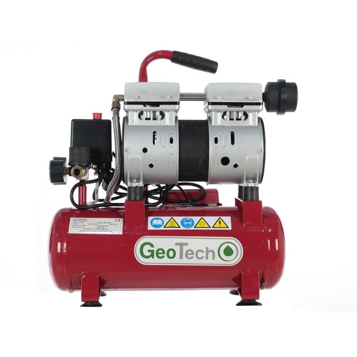 GeoTech S-AC-9-8-07 hiljainen öljytön kompressori, 0,7 HP, 8 l, 8 bar