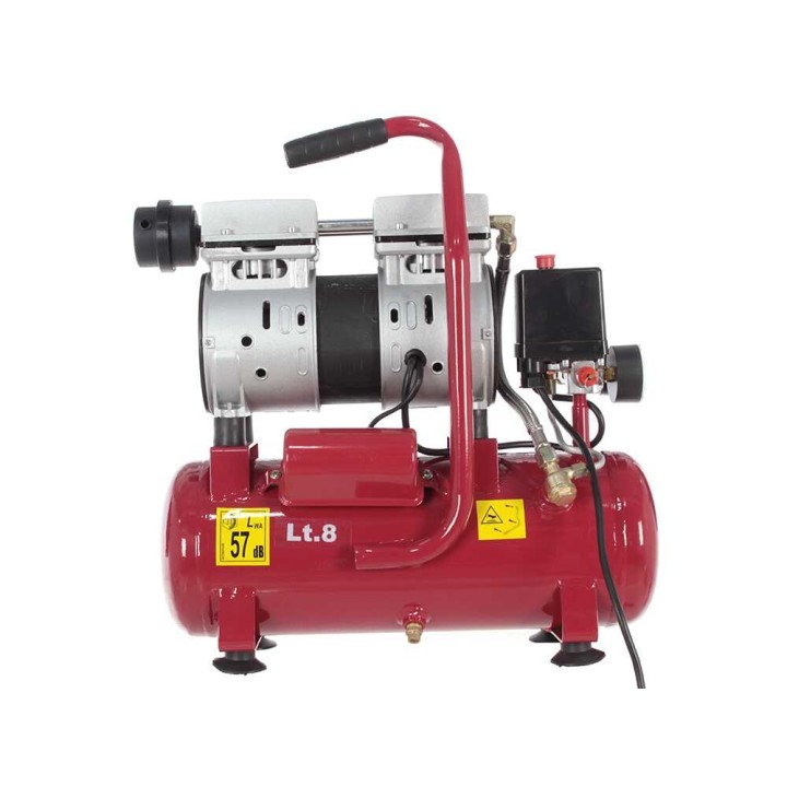GeoTech S-AC-9-8-07 hiljainen öljytön kompressori, 0,7 HP, 8 l, 8 bar