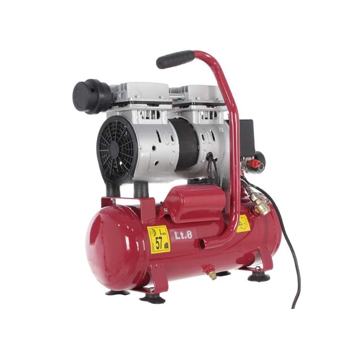 GeoTech S-AC-9-8-07 hiljainen öljytön kompressori, 0,7 HP, 8 l, 8 bar