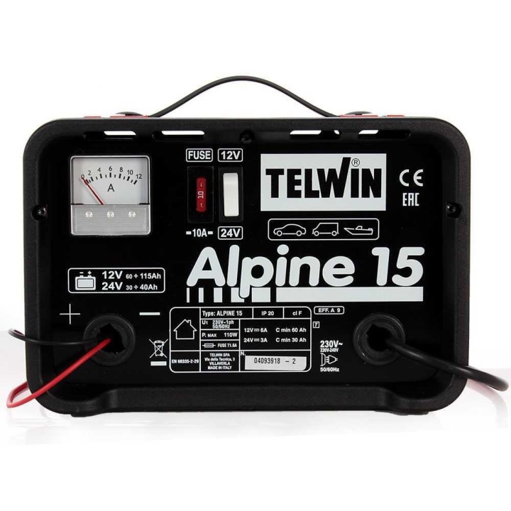 Telwin Alpine 15 akkulaturi WET- ja lyijyakuille, 12/24 V, 110 W