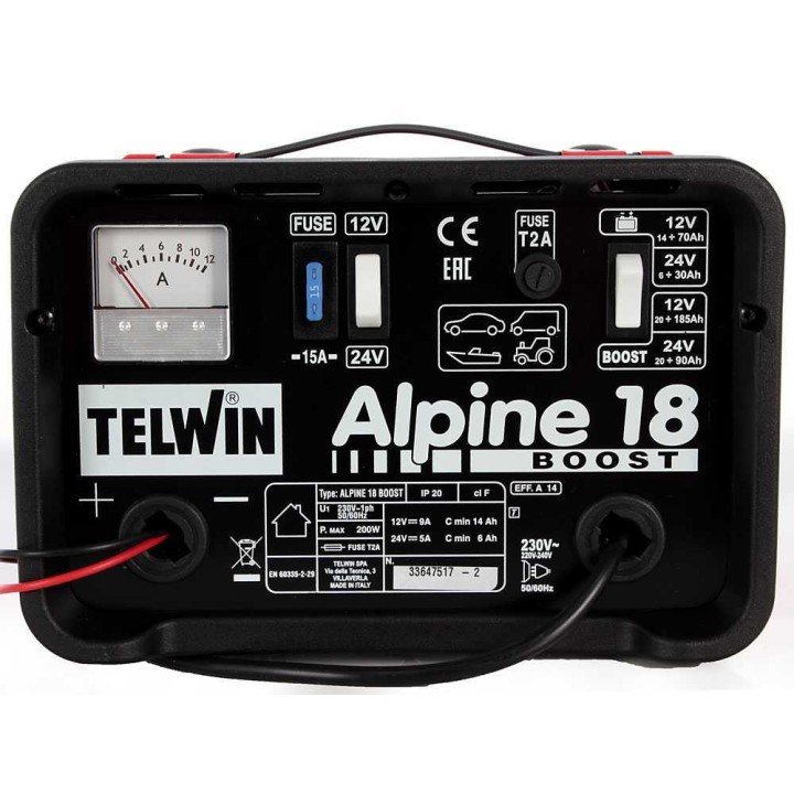 Telwin Alpine 18 Boost -akkulaturi WET-akuille, 12–24 V, 200 W
