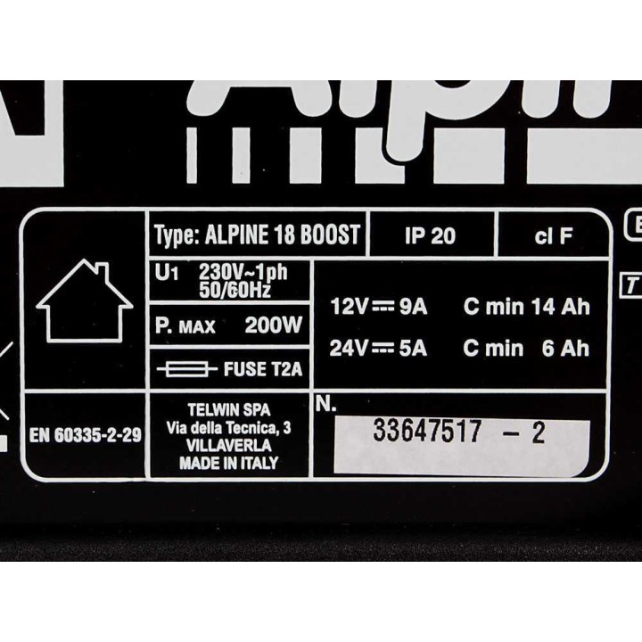 Telwin Alpine 18 Boost -akkulaturi WET-akuille, 12–24 V, 200 W