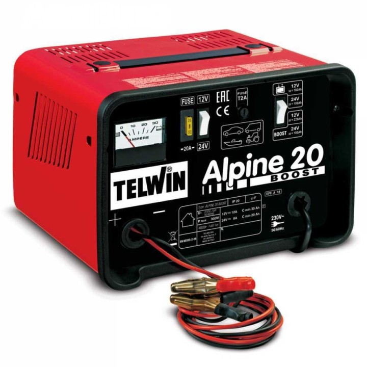 Telwin Alpine 20 Boost akkulaturi 12 24 V 300 W WET akuille