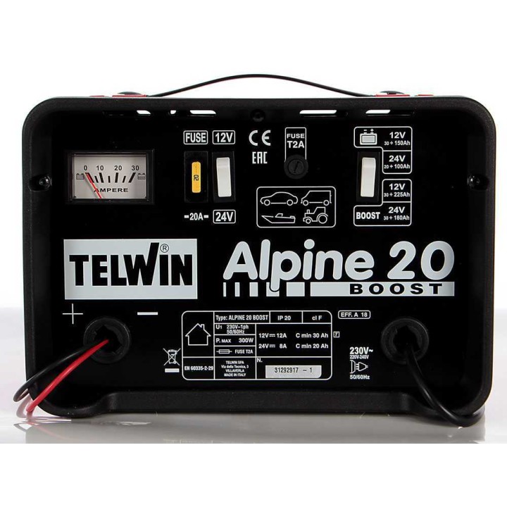 Telwin Alpine 20 Boost -akkulaturi, 12/24 V, 300 W, WET-akuille