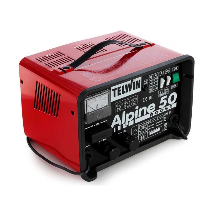 Telwin Alpine 50 Boost akkulaturi, 12/24 V, 1 000 W, WET-akuille