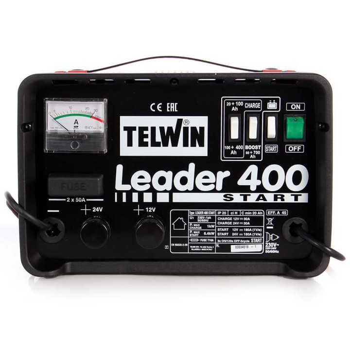Telwin Leader 400 Start akkulaturi ja käynnistyslaite, 12–24 V, 300 A