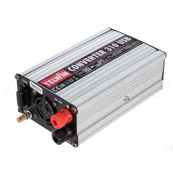 Telwin Converter 310 USB -invertteri, 300 W, 12 V / 230 V, 2 USB-porttia
