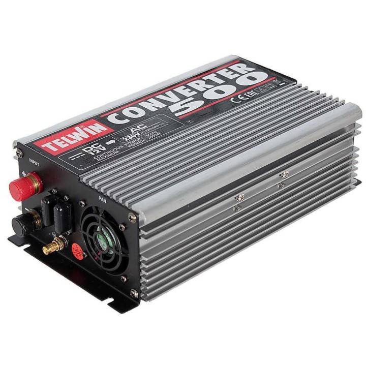 Telwin Converter 500 virtamuunnin, 500 W, 12 V DC – 230 V AC