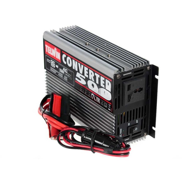 Telwin Converter 500 virtamuunnin, 500 W, 12 V DC – 230 V AC