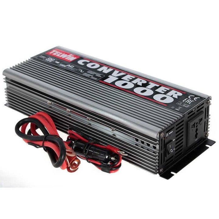Telwin Converter 1000 virtamuunnin, 1 000 W, 12 V DC / 230 V AC