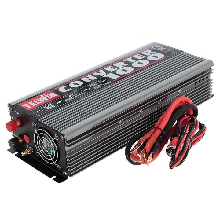 Telwin Converter 1000 virtamuunnin, 1 000 W, 12 V DC / 230 V AC