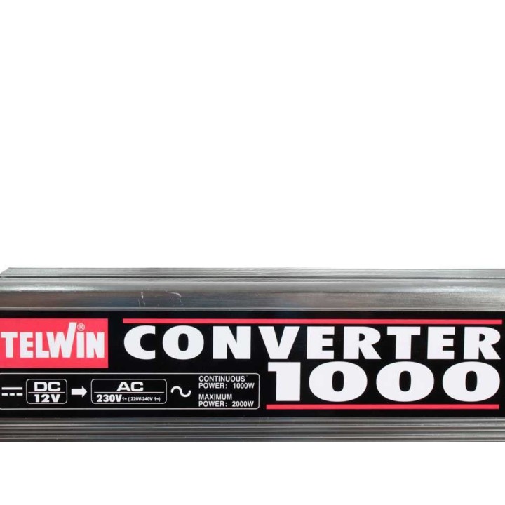 Telwin Converter 1000 virtamuunnin, 1 000 W, 12 V DC / 230 V AC
